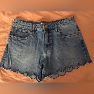 Kut from the Kloth Jane High Rise Scalloped Jean Shorts